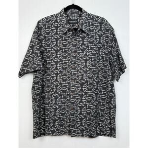 Vintage Ocean Pacific OP Shirt XL Abstract Print 100% Cotton Button Up